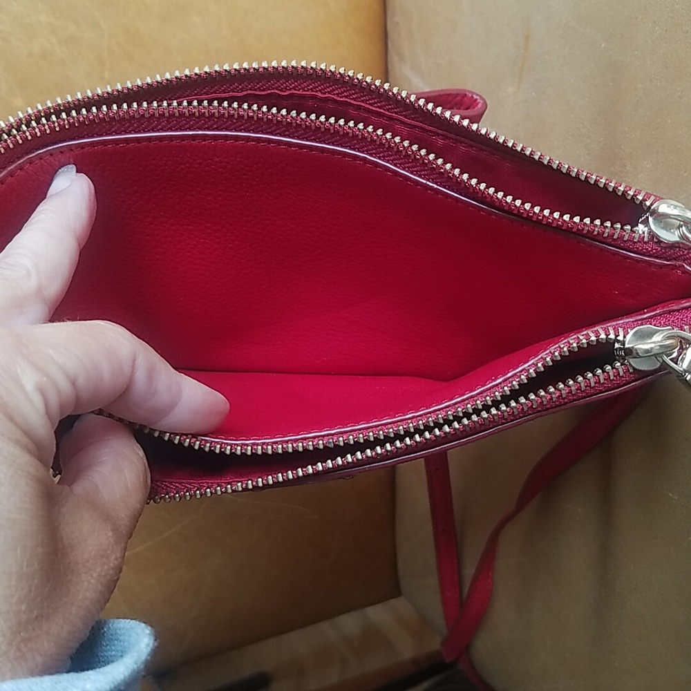 Coach Lyla Red Pebbled Leather Crossbody Bag - Picture 9 of 13